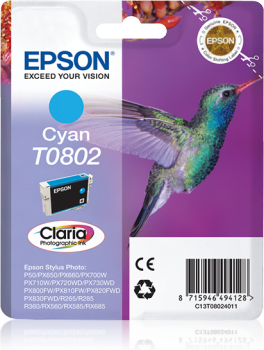 Epson T0802 syaani mustekasetti