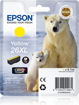 Epson 26 XL / T2634 keltainen mustekasetti