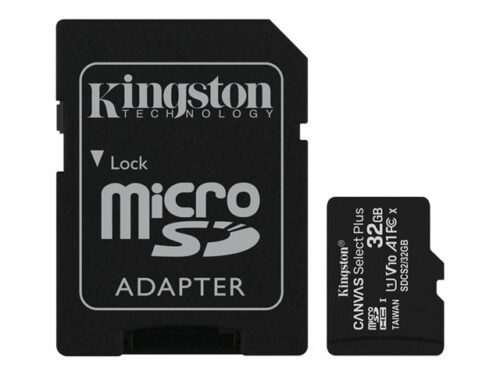 KINGSTON 32GB micSDHC Canvas Select Plus 100R A1 kortti ja adapteri
