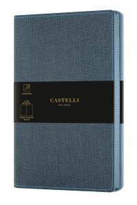 Muistikirja 13 x 21 cm blankosivut Harris Slate Blue Castelli Milan